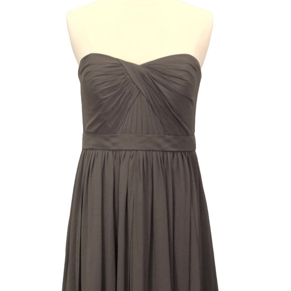 Jenny Yoo Size 2 Bridesmaid Dress Formal Prom Gown Mineral Gray Greenish Organza - Picture 6 of 10